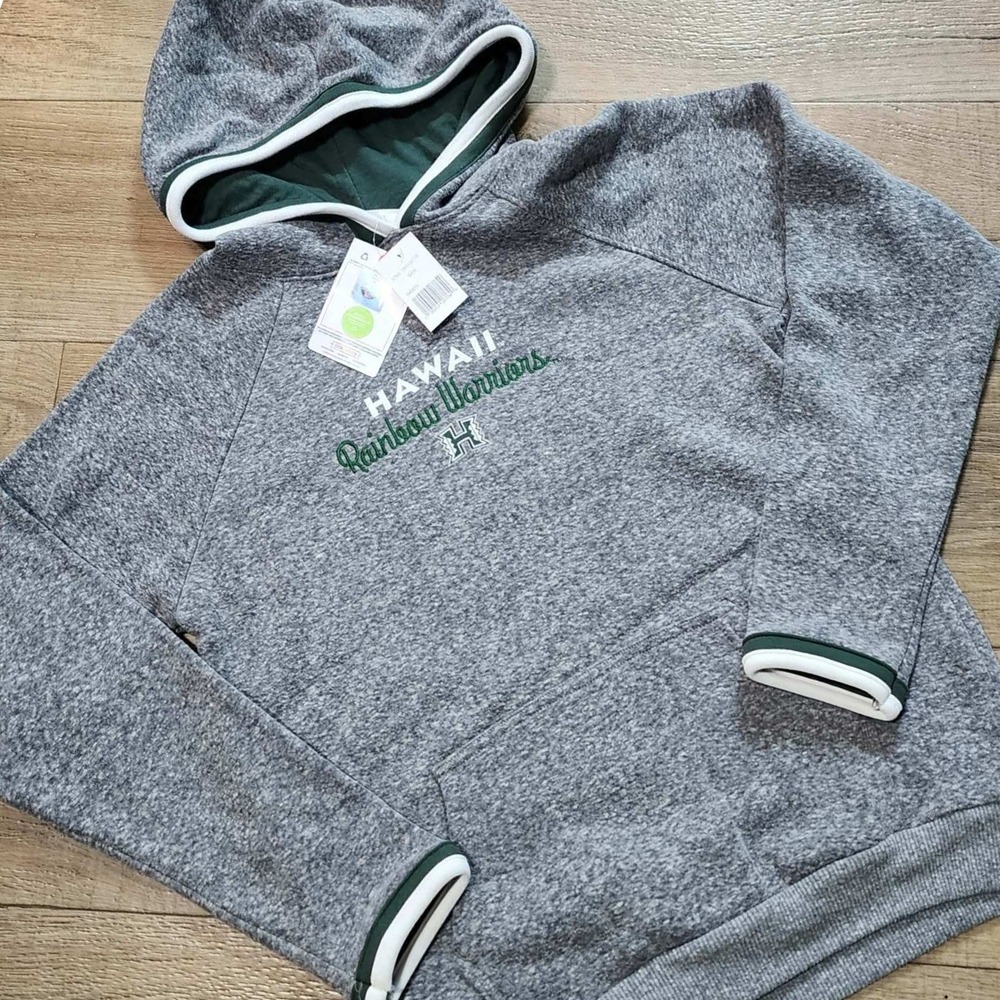 Champion Hawaii Rainbow Warriors Hoodie Gray Green Mens Small CBLFG2ZCOS